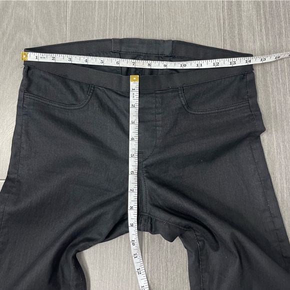 Helmut Lang Black Coated Cotton Blend Skinny Leg Jegging Jeans Pull On Pants 27 - Picture 13 of 16
